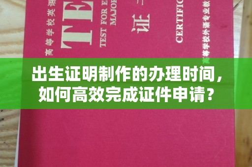 元阳出生证明制作的办理时间，如何高效完成证件申请？